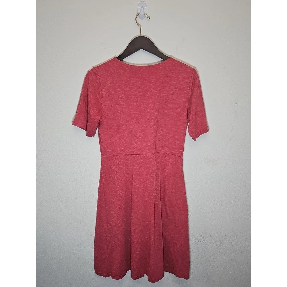 L.L. Bean Size S Wrap Rose Crimson Pink Flare‎ Dress Women's Stylish Modern